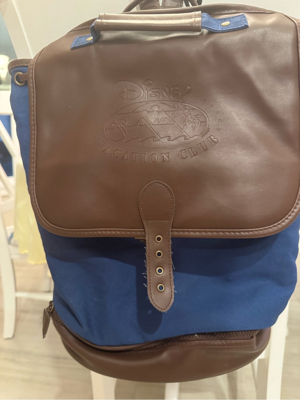 Disney Blue and Brown Vacation Club Canvas Backpack